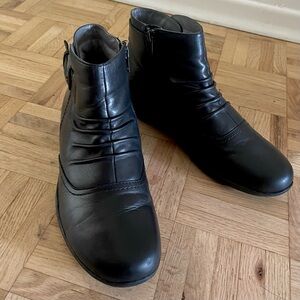 Earth Natural Tahoe Leather Ankle Boots, Black Women’s 9